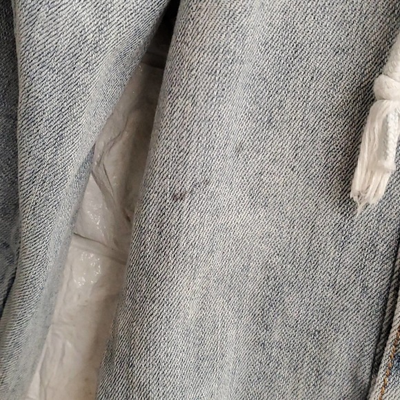 Rare Cozy Boho Distressed Beachy Hippie Denim Hoodie Jacket - Picture 6 of 6